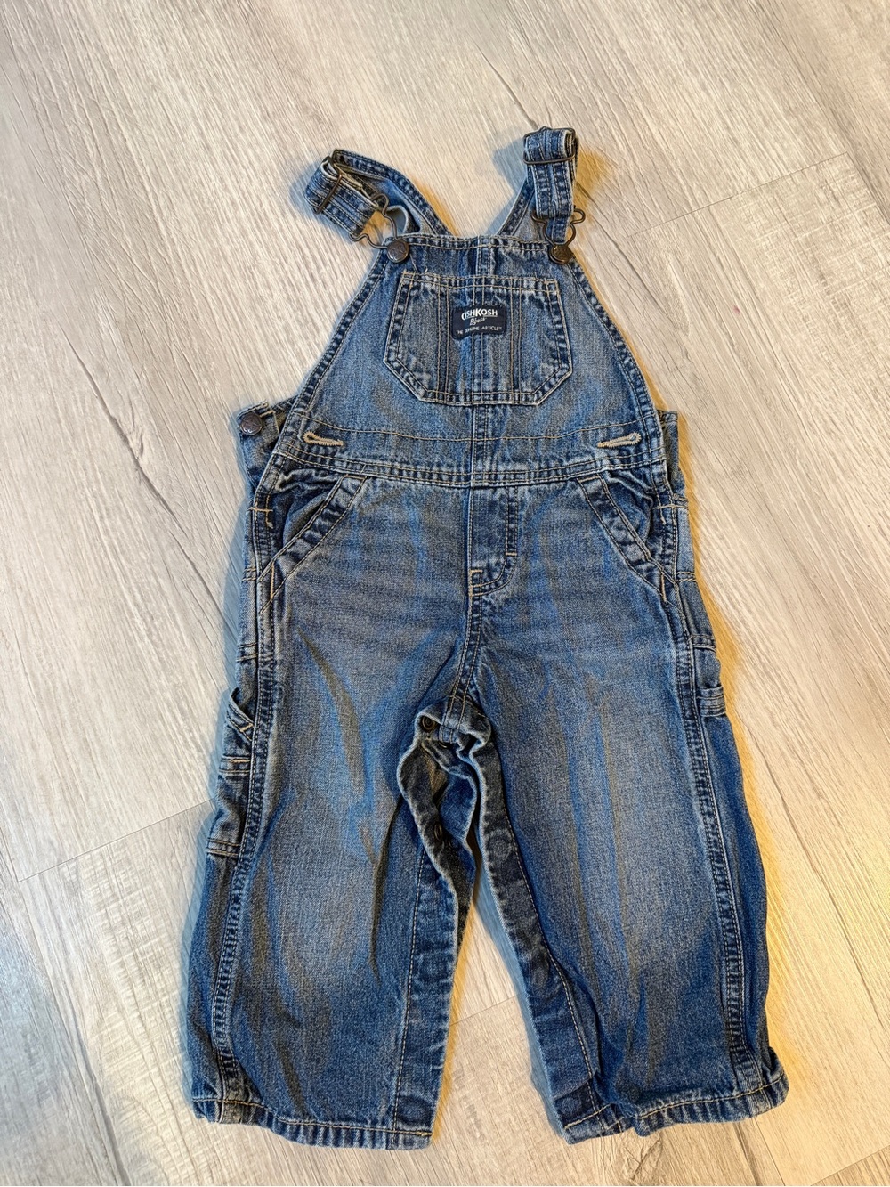 OshKosh B'gosh Washed Blue Denim Kids Overalls